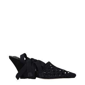 Jacquemus Black Fabric Strap-On Women's Sandals